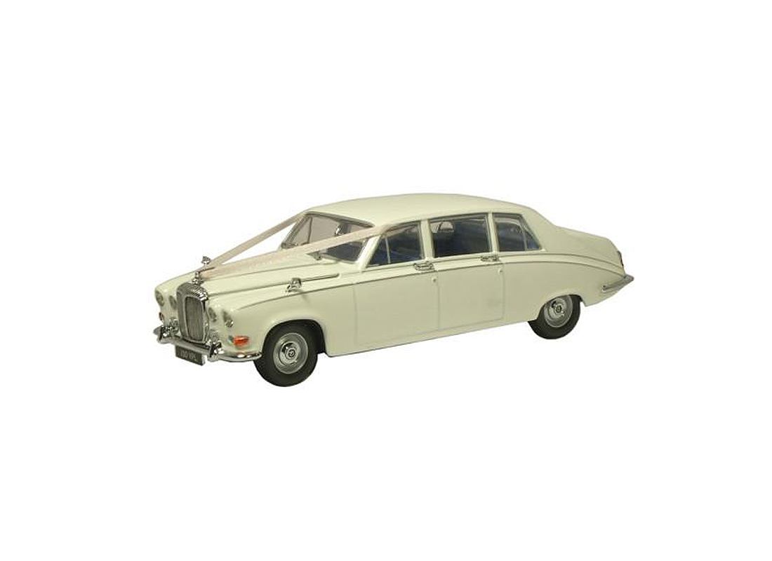 Click to view product details and reviews for Daimler Ds420 Limousine Wedding Car In White.