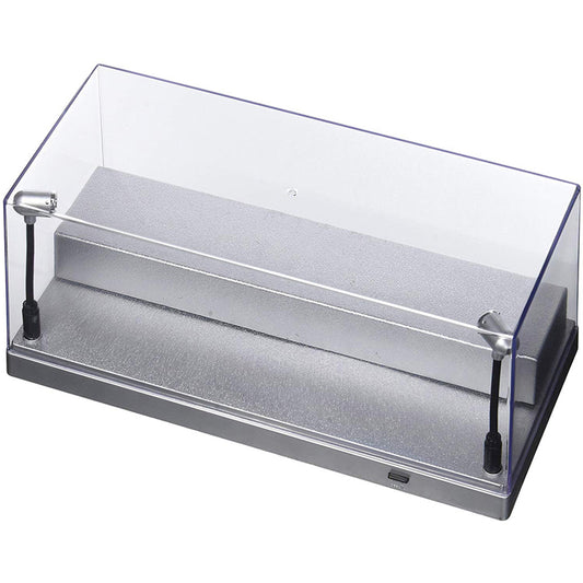 Stackable Acrylic Case with LED Lights and Silver Base Display Case in Silver