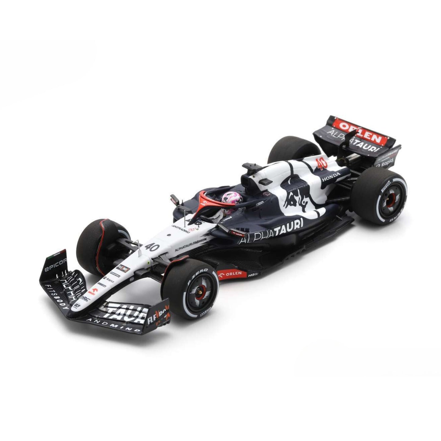 AlphaTauri AT04 Scuderia Liam Lawson (No.40 Singapore GP 2023) in Navy/White