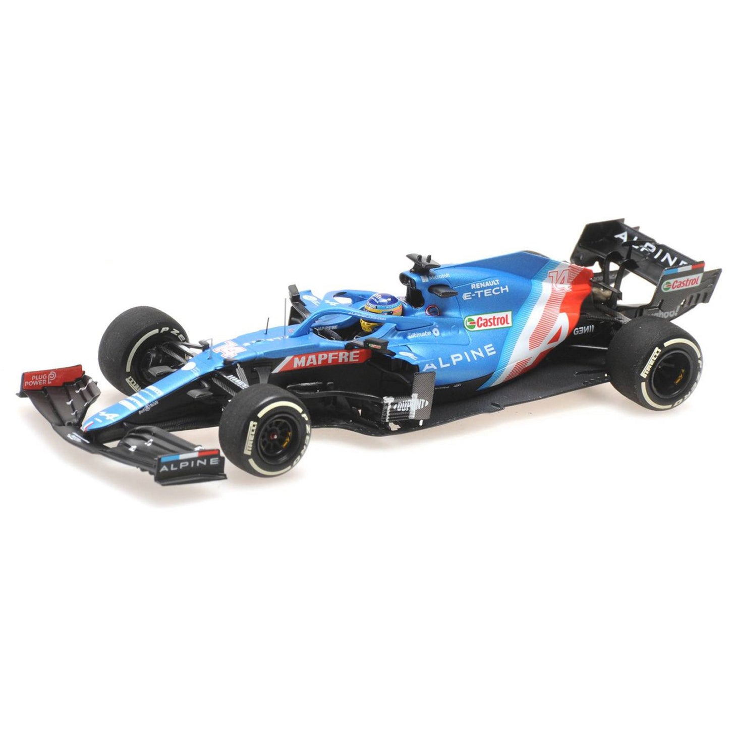 Alpine F1 Team A521 Fernando Alonso (No.14 Qatar GP 2021) in Blue