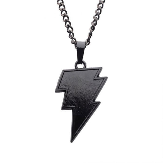 Black Lightning Pendant Necklace From Black Adam in Black