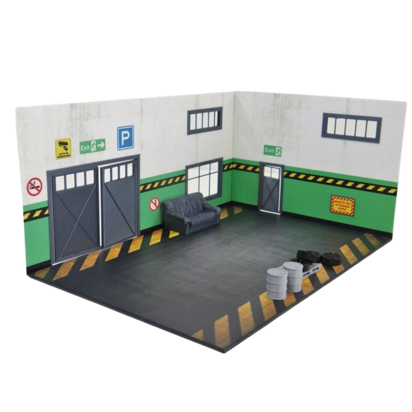 Car Garage (With Furniture) [Kit] in Green