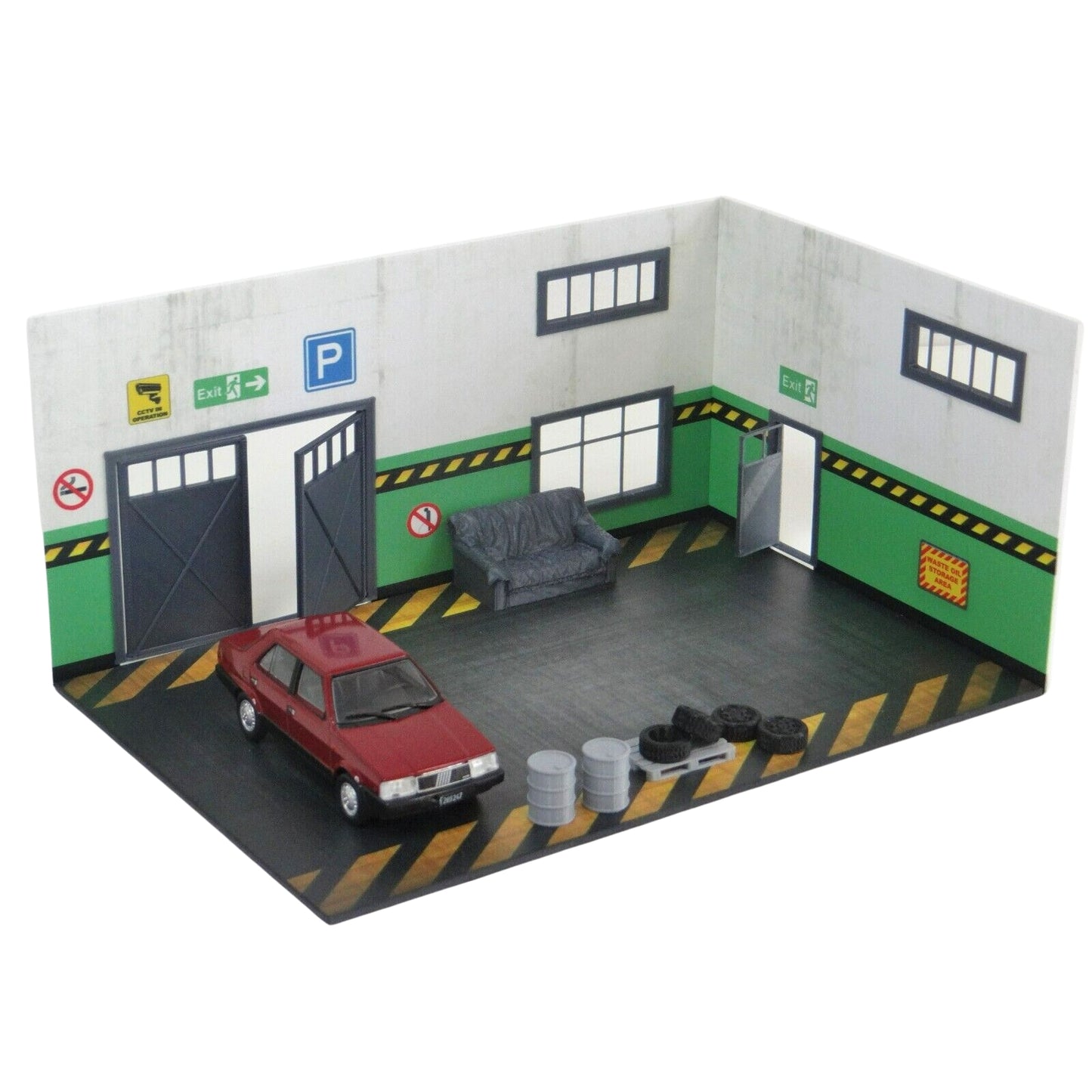 Car Garage (With Furniture) [Kit] in Green