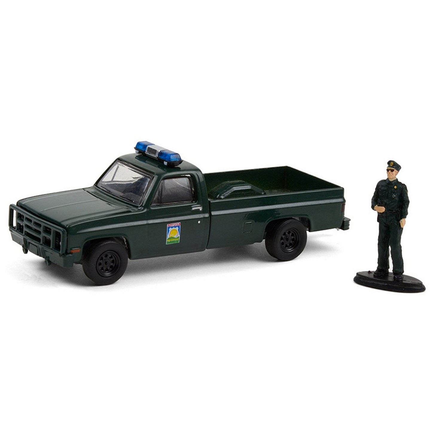 Chevrolet M1008 With Law Enforcement Officer (Hobby Shop Series 10 1986) in Dark Green