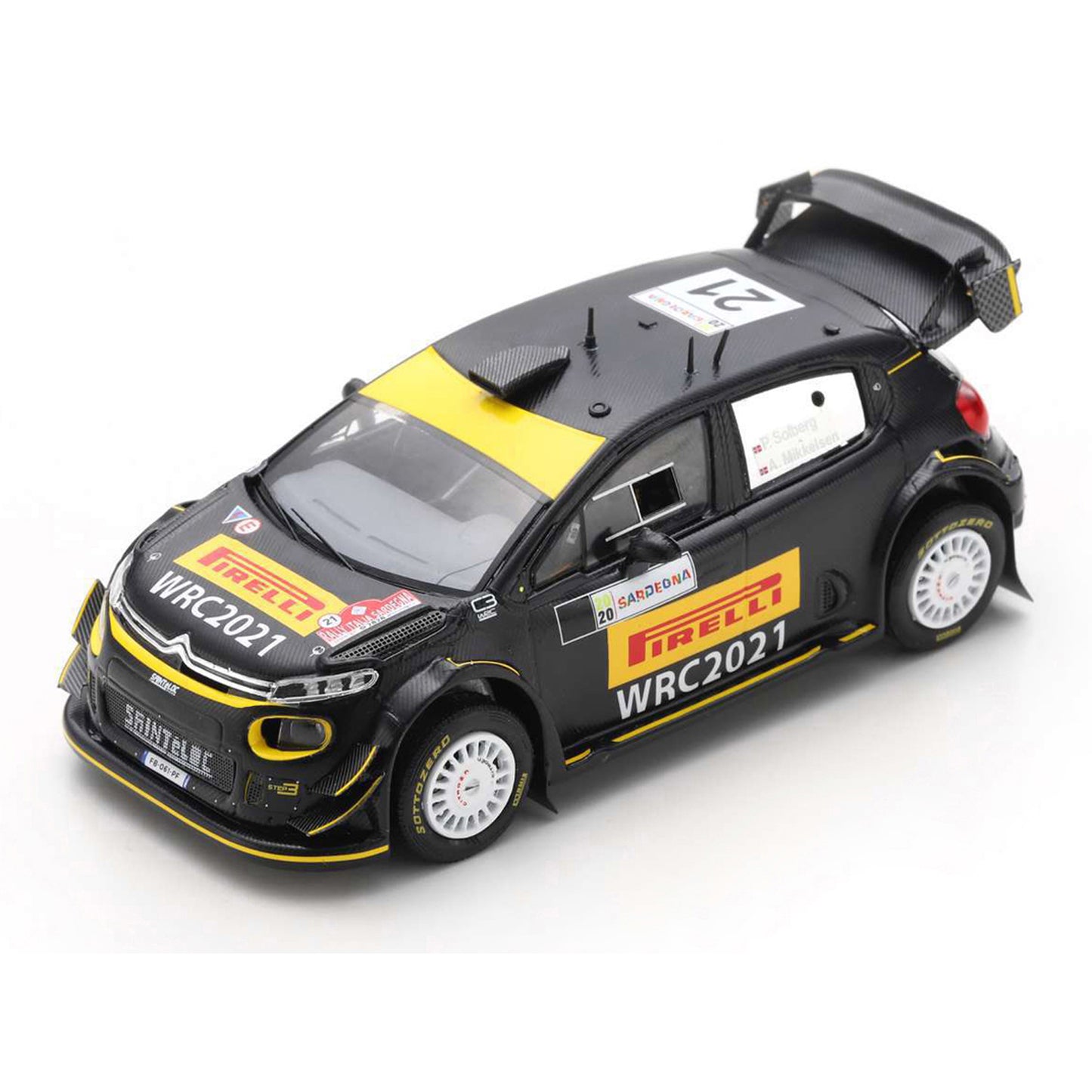 Citroen C3 WRC Rally Sardegna Petter Solberg - Andreas Mikkelsen (2020) in Black