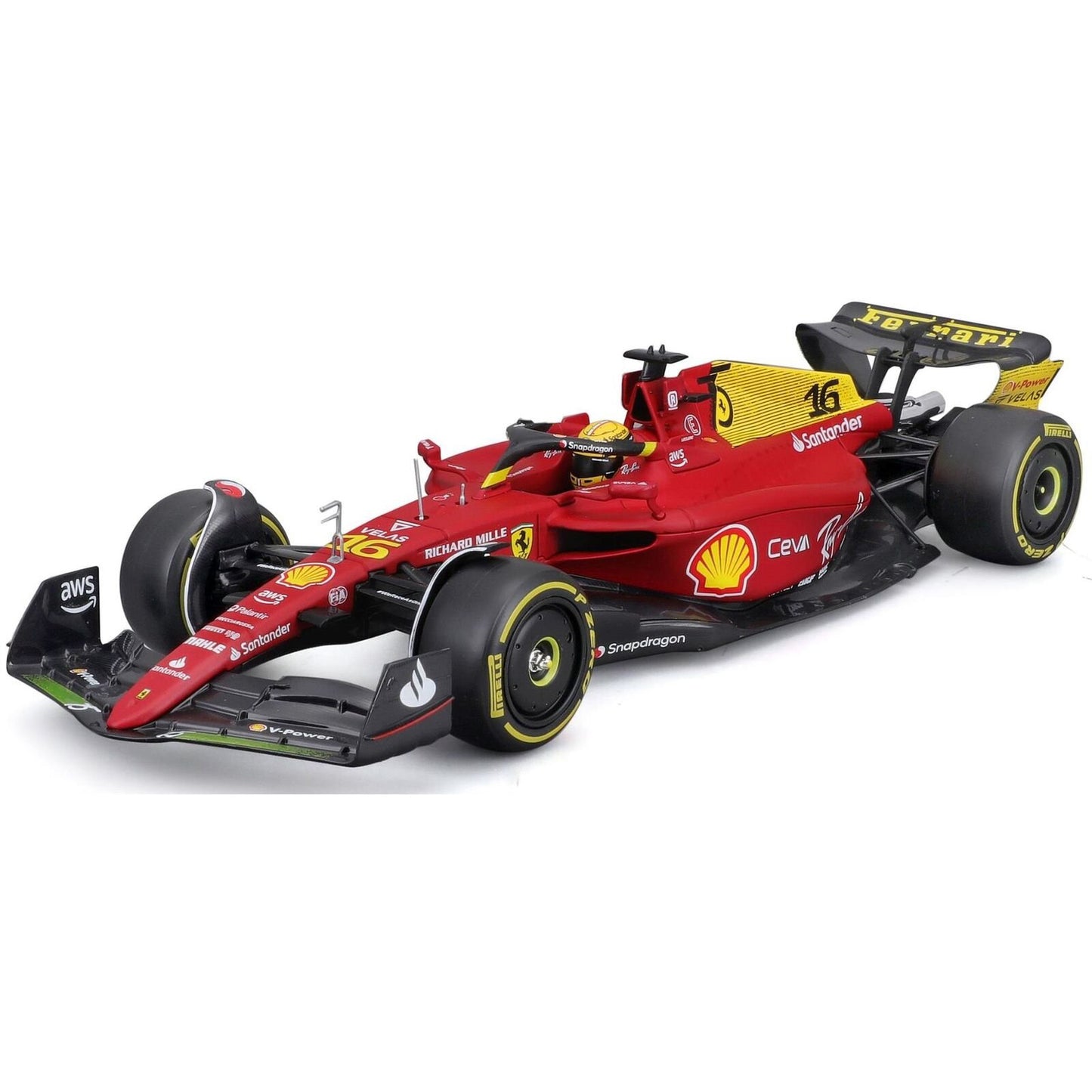 Ferrari F1-75 Charles Leclerc (75th Anniversary Livery Italian GP 2022) in Red/Yellow