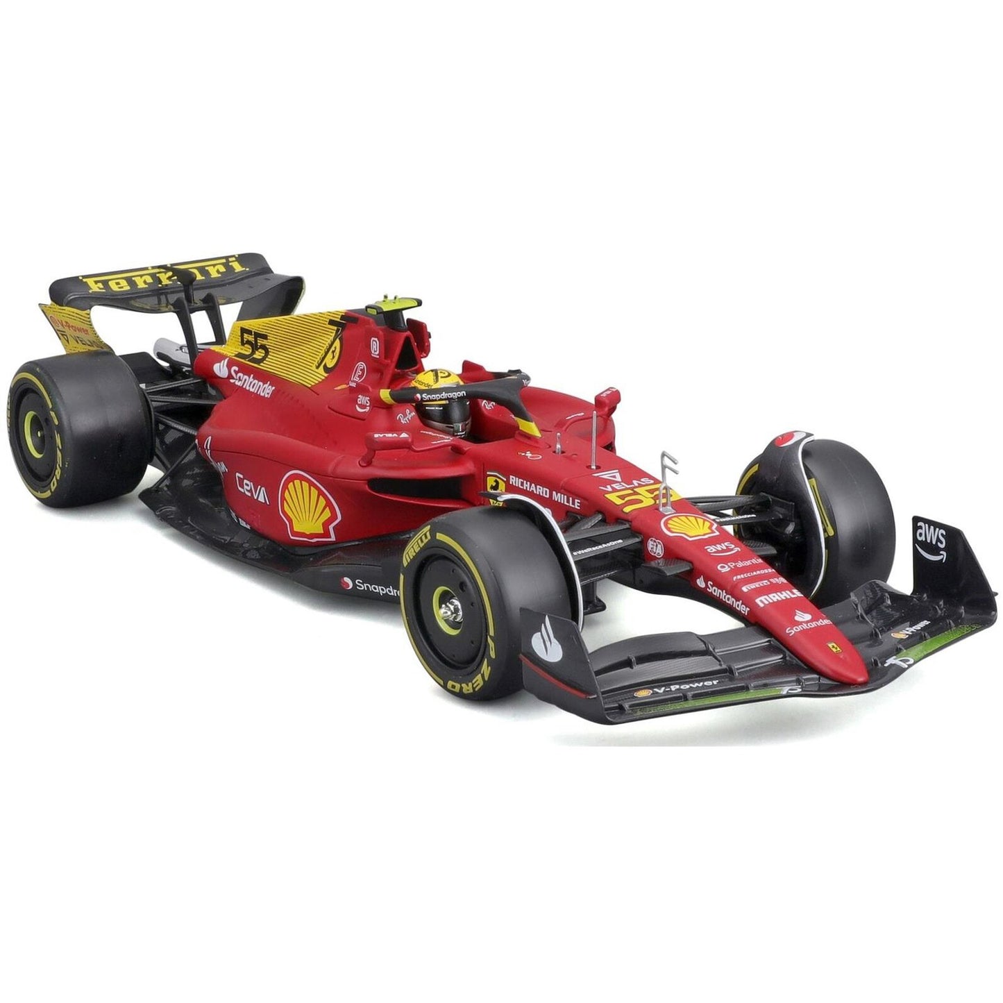 Ferrari F1-75 Carlos Sainz (75th Anniverary Livery Italian GP 2022) in Red/Yellow