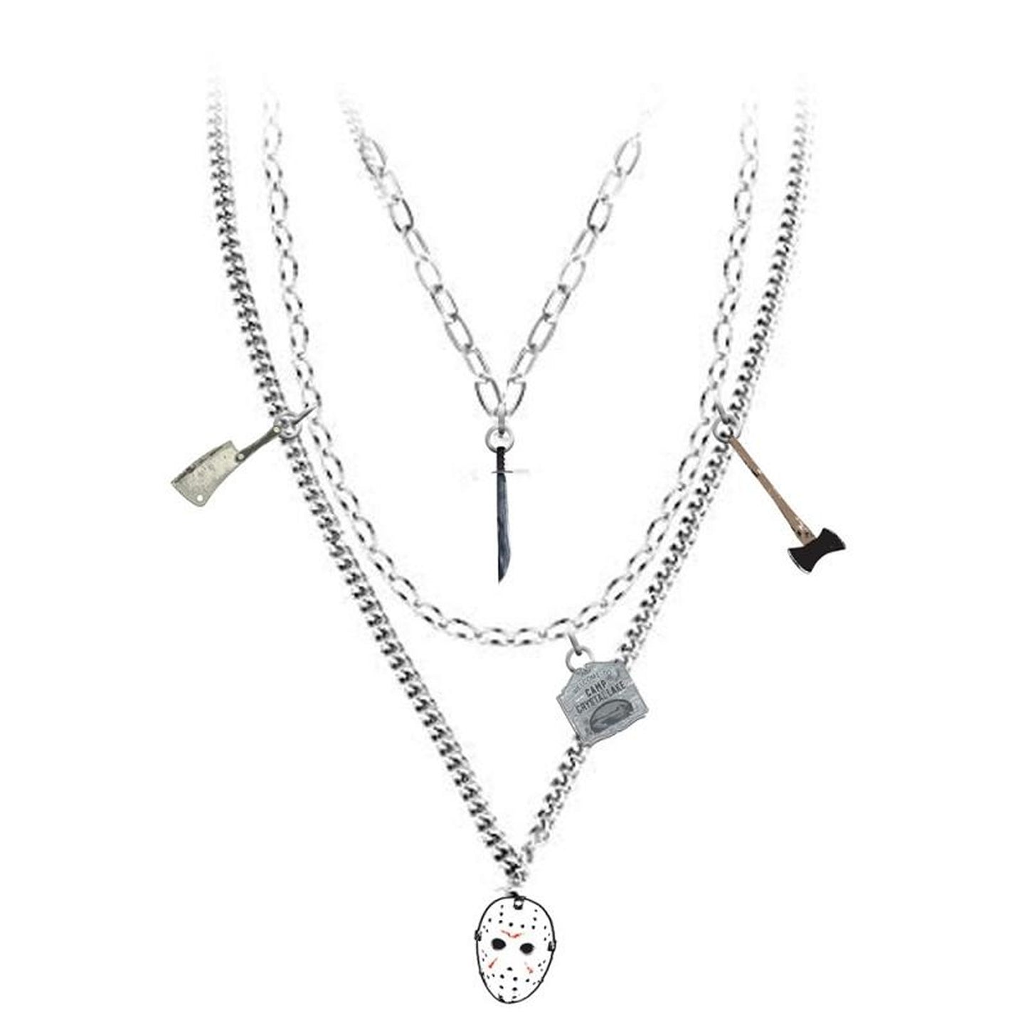 Necklace From Friday the 13th in Silver/White/Red