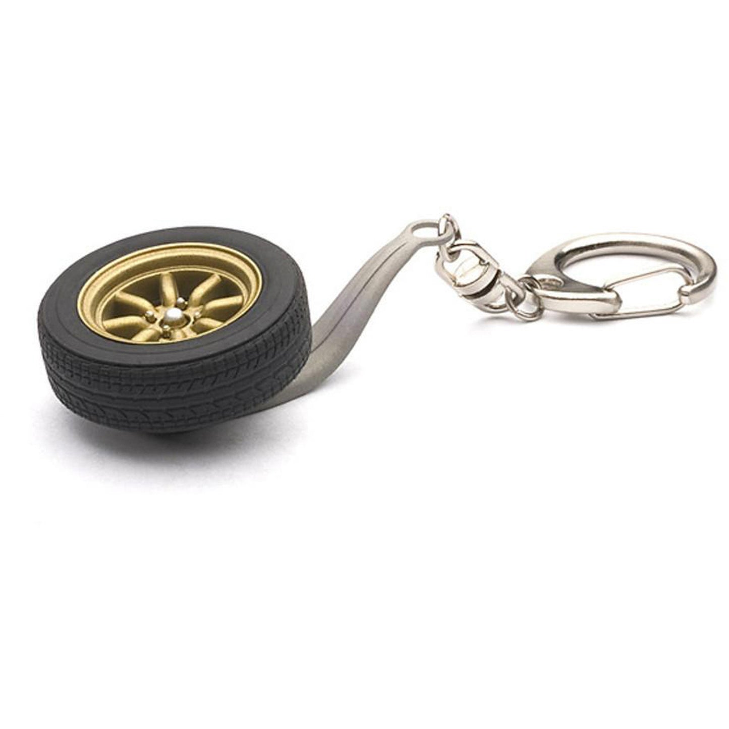 Gold 8 Spoke Wheel Keychain in Gold