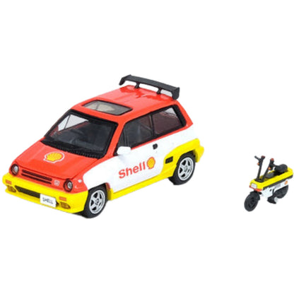 Honda City Turbo II (Shell With Motocompo) in White/Yellow/Red