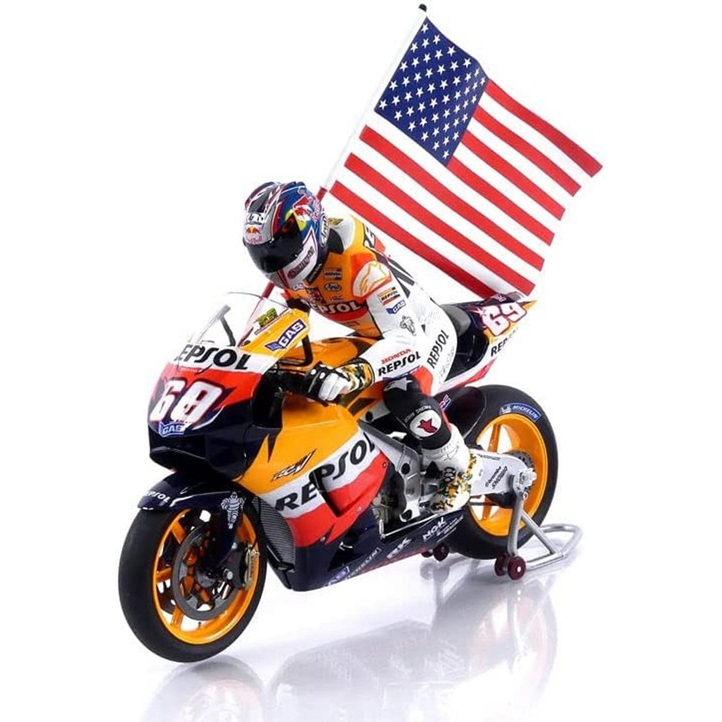 Honda RC211V with Figure and Flag Nicky Hayden (World Champion 2006)