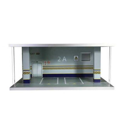 Illuminated Car Park Diorama in Grey