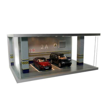 Illuminated Car Park Diorama in Grey