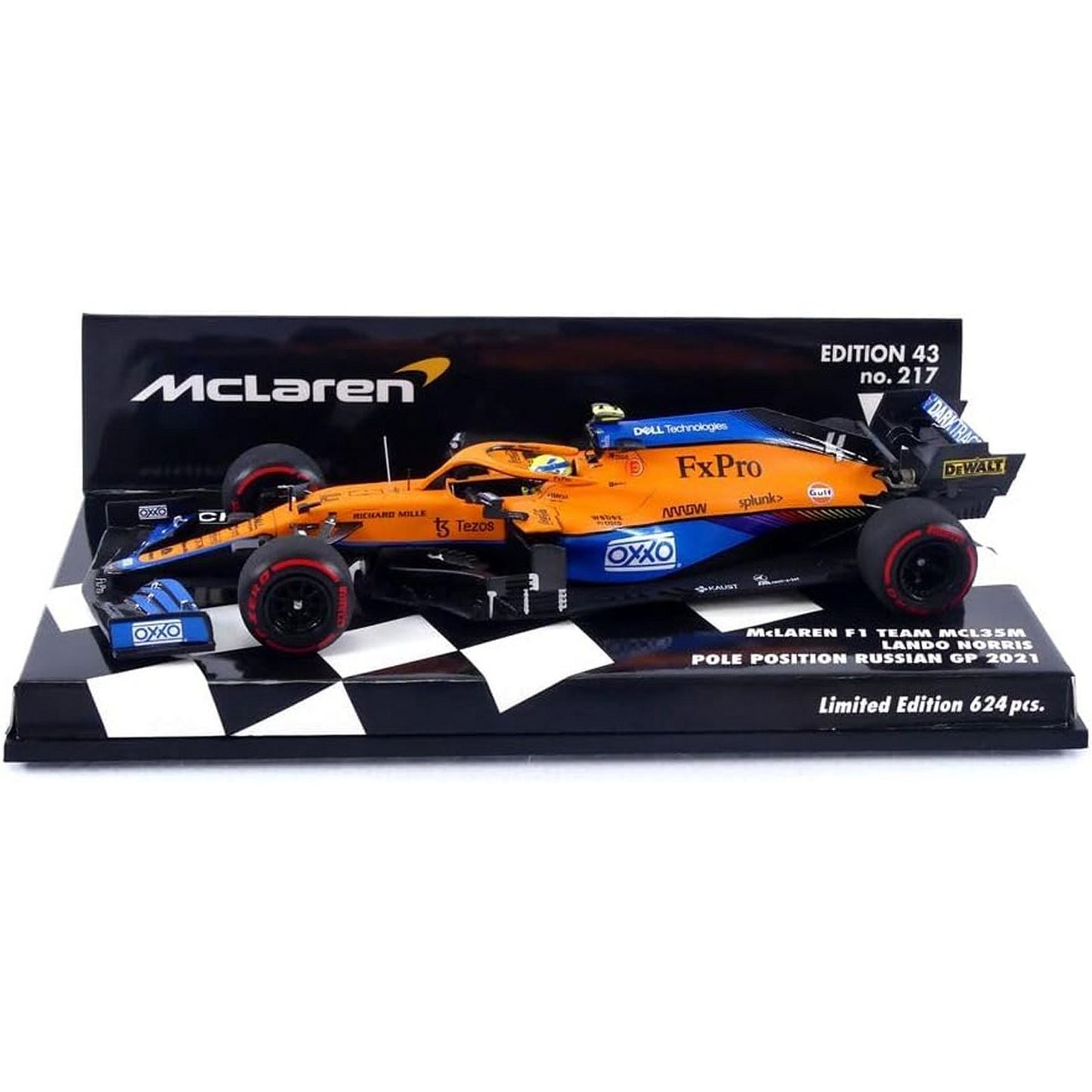 McLaren MCL35M Lando Norris (Pole Position Russian GP 2021) in Orange/Blue