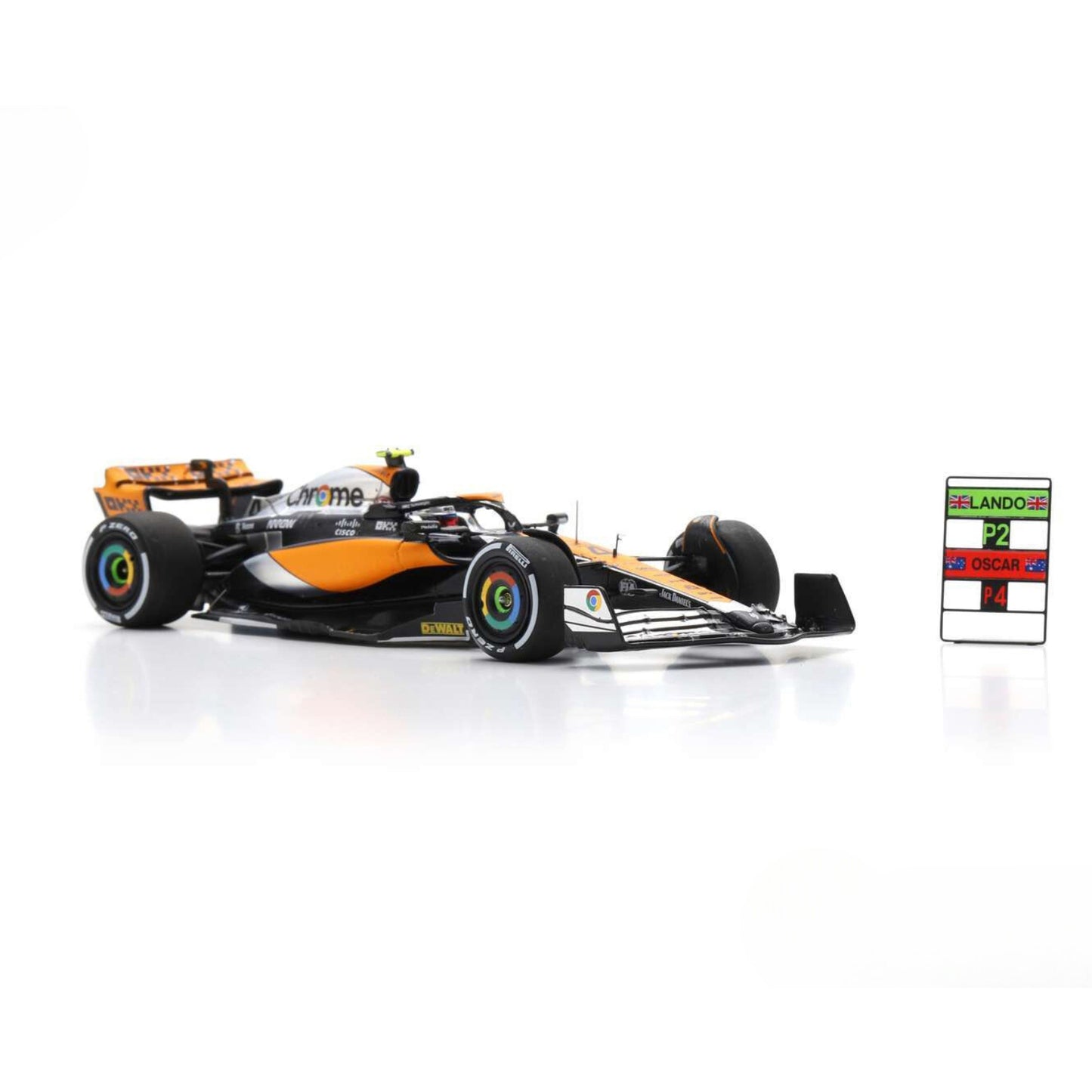 McLaren MCL60 Lando Norris (No.4 With Pitboard British GP 2023) in Black/Orange/Silver