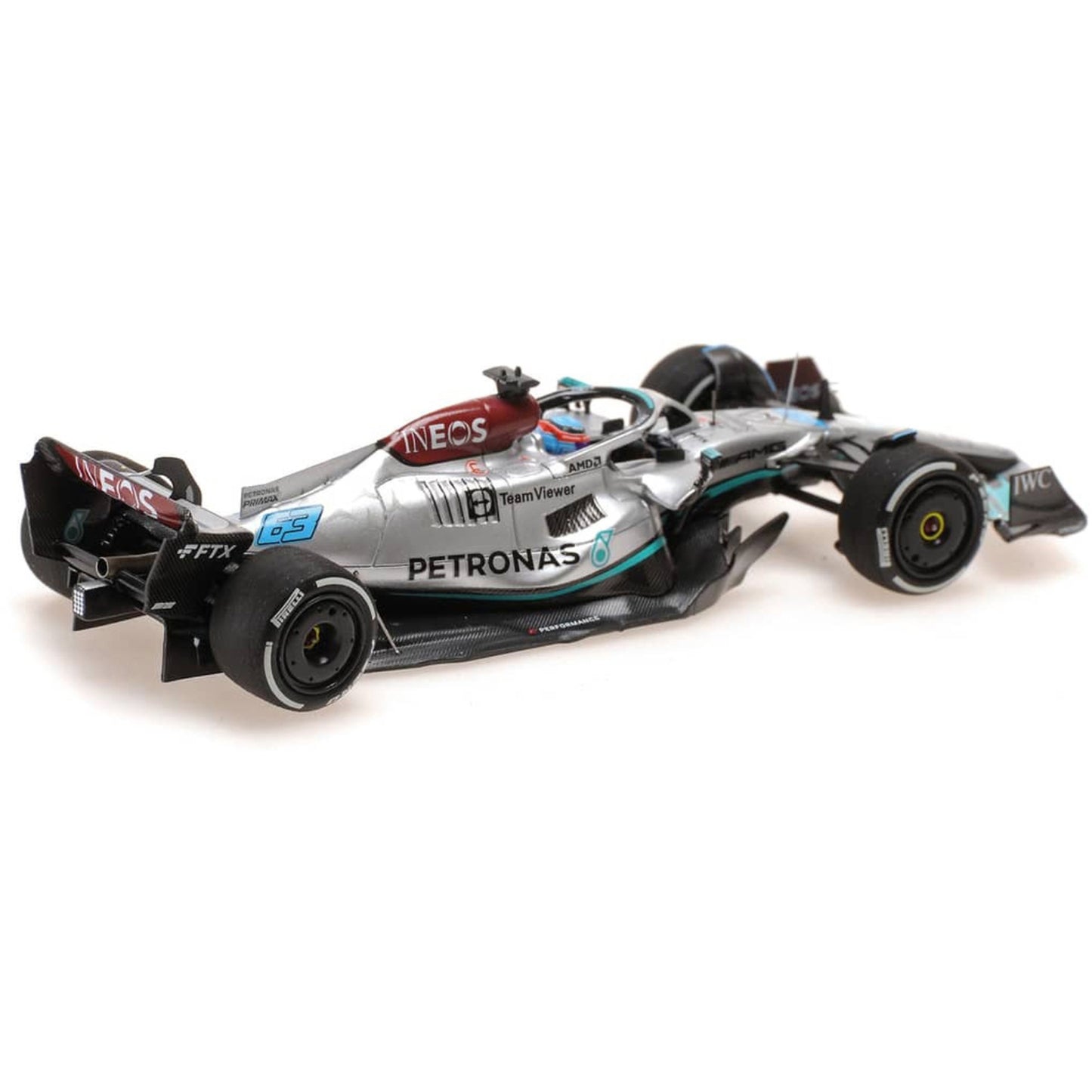 Mercedes Benz AMG Petronas W13 George Russell (No.63 Third French GP 2022) in Silver