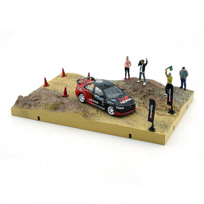 Mitsubishi Lancer Evolution X Advan (With Mud Rally Diorama) in Red/Black