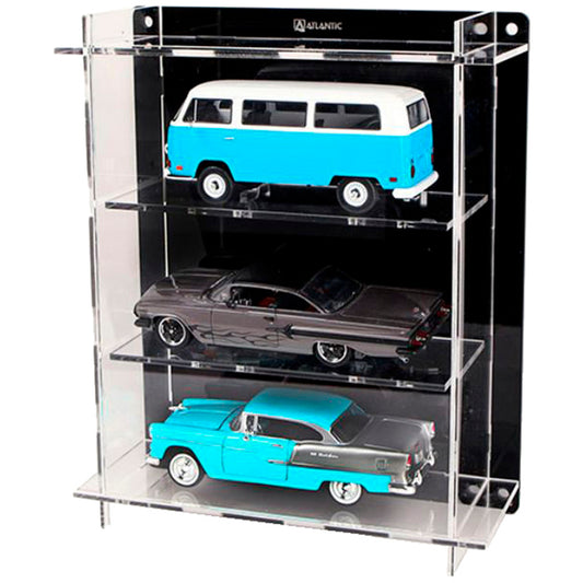 Multicase 3 Car Display Case in Black/Clear