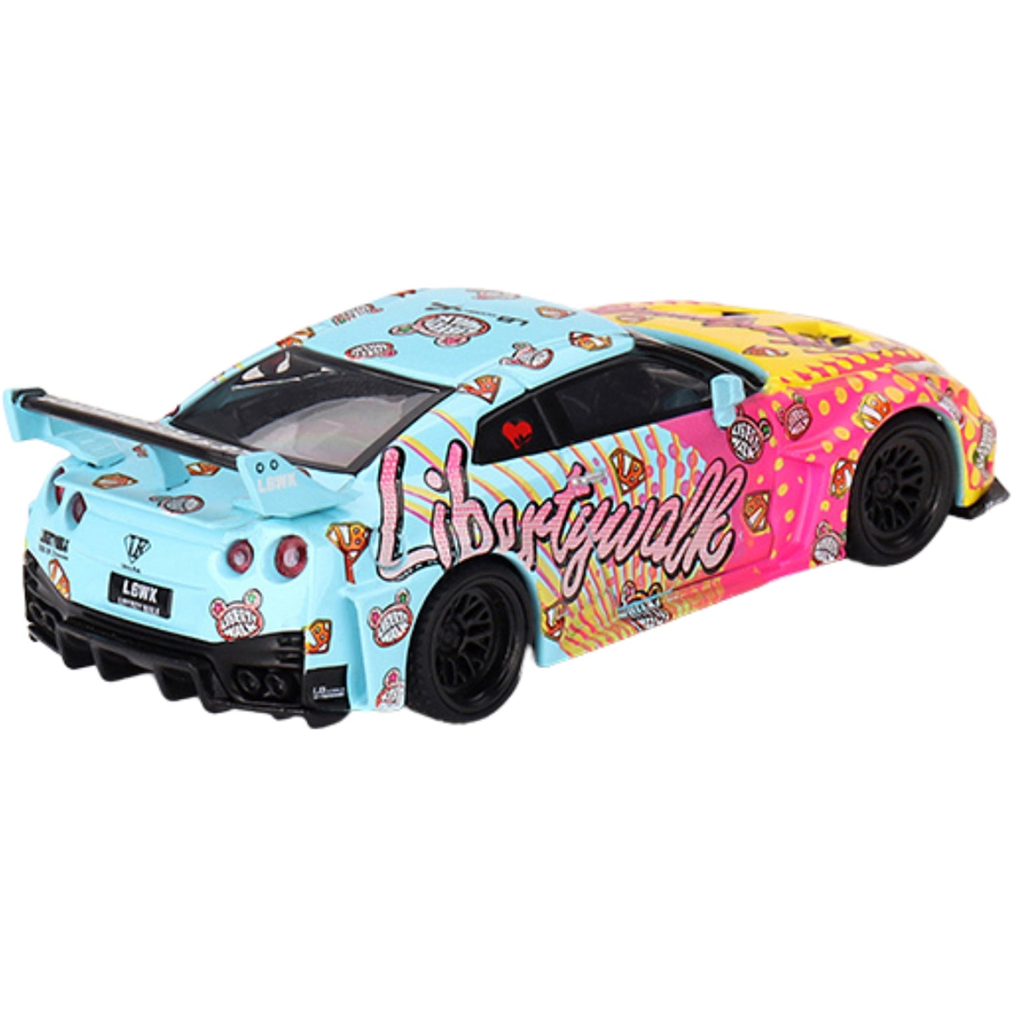 Nissan GT-R R35 LB-Silhouette KUMA (LHD 2023) in Blue/Pink/Yellow