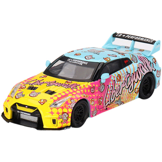 Nissan GT-R R35 LB-Silhouette KUMA (LHD 2023) in Blue/Pink/Yellow