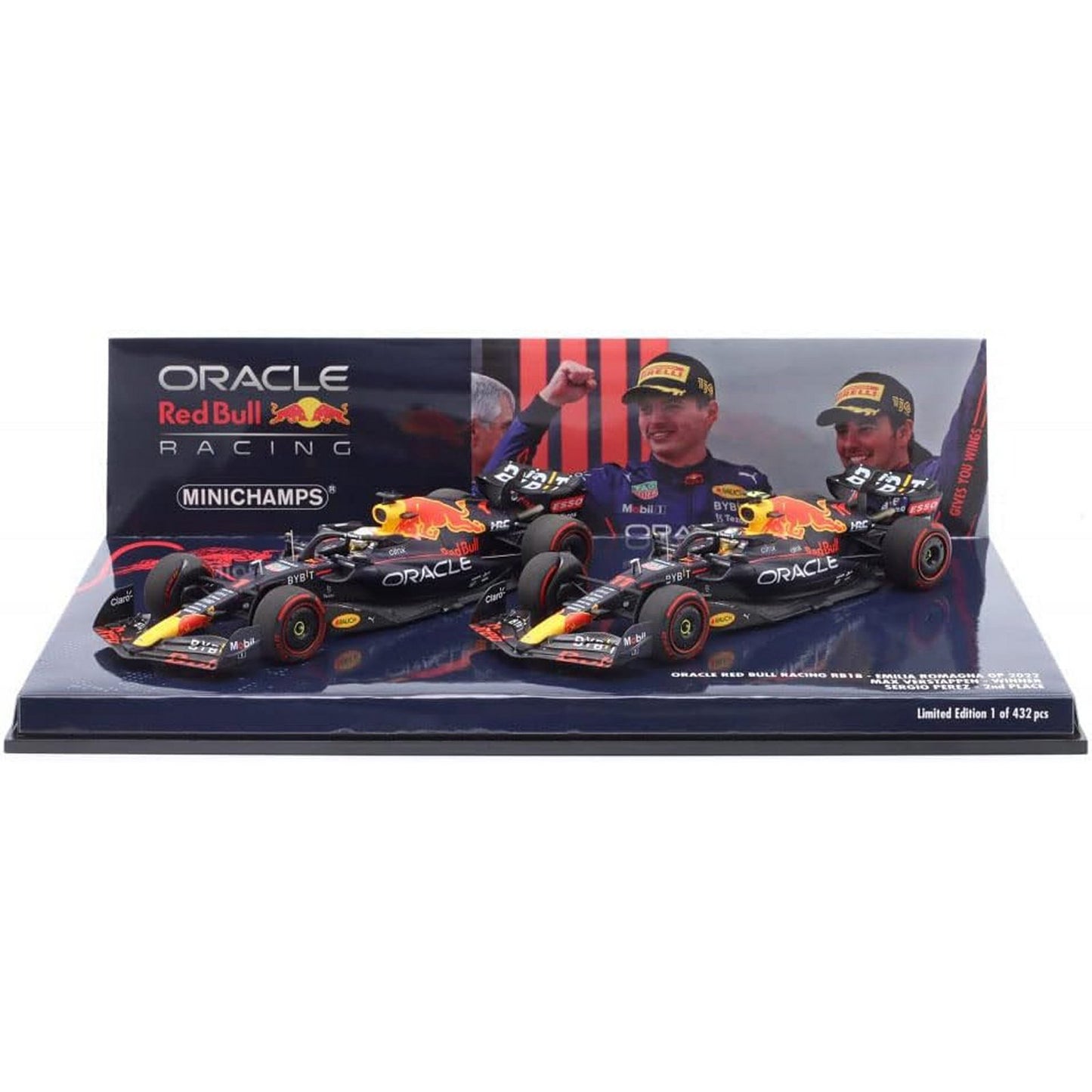 Red Bull Racing RB18 Max Verstappen (2 Car Set Emilia Romagna GP 2022) in Blue