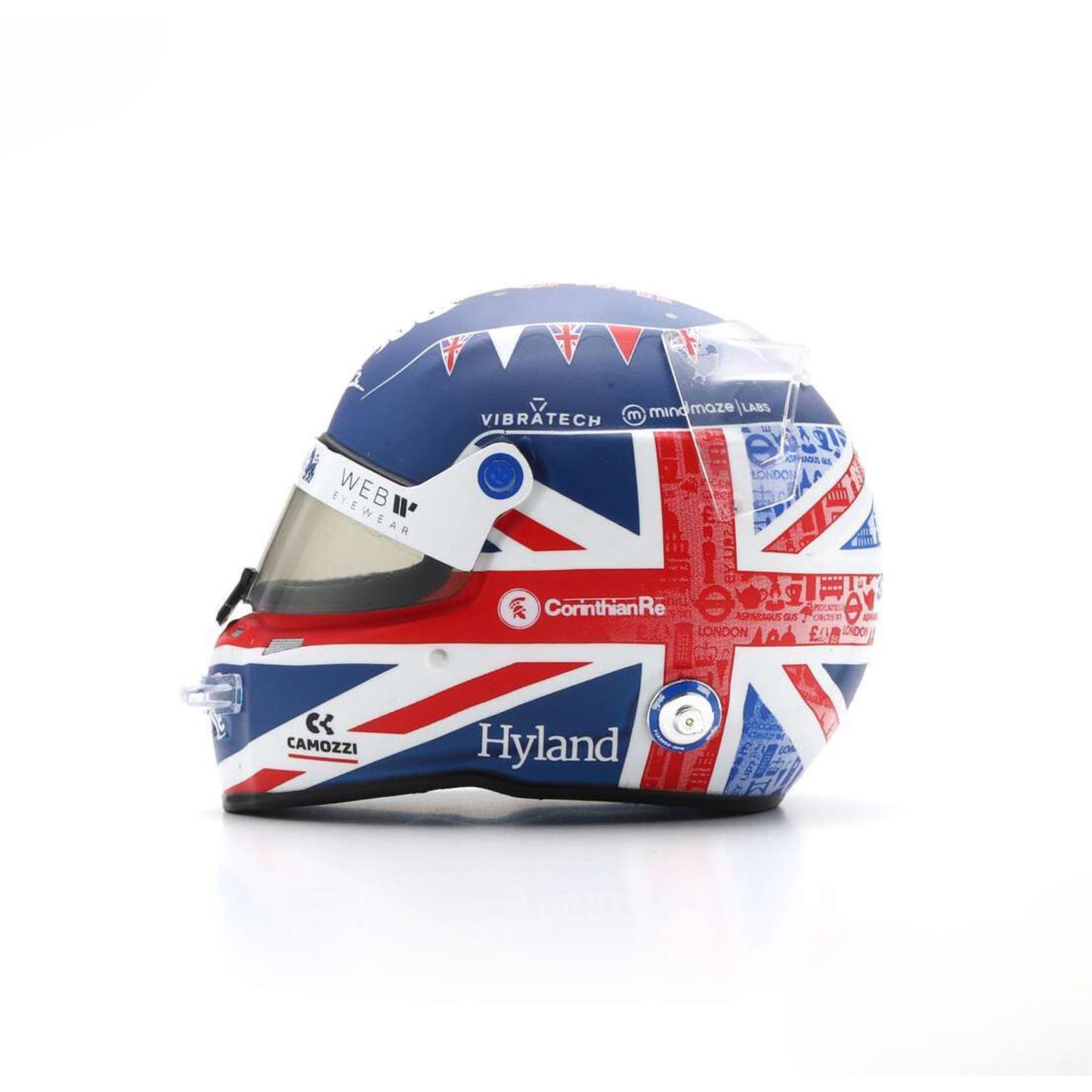 Stilo Alfa Romeo F1 Team Stake Valtteri Bottas Replica Helmet (British GP 2023) in Blue/White/Red