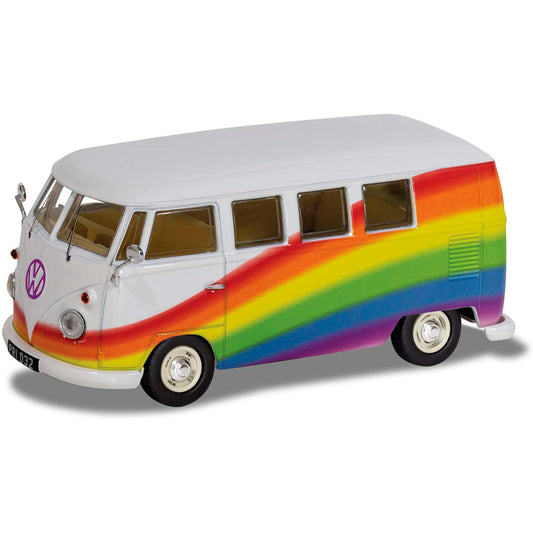 VW Camper Peace Love and Rainbows in Multi