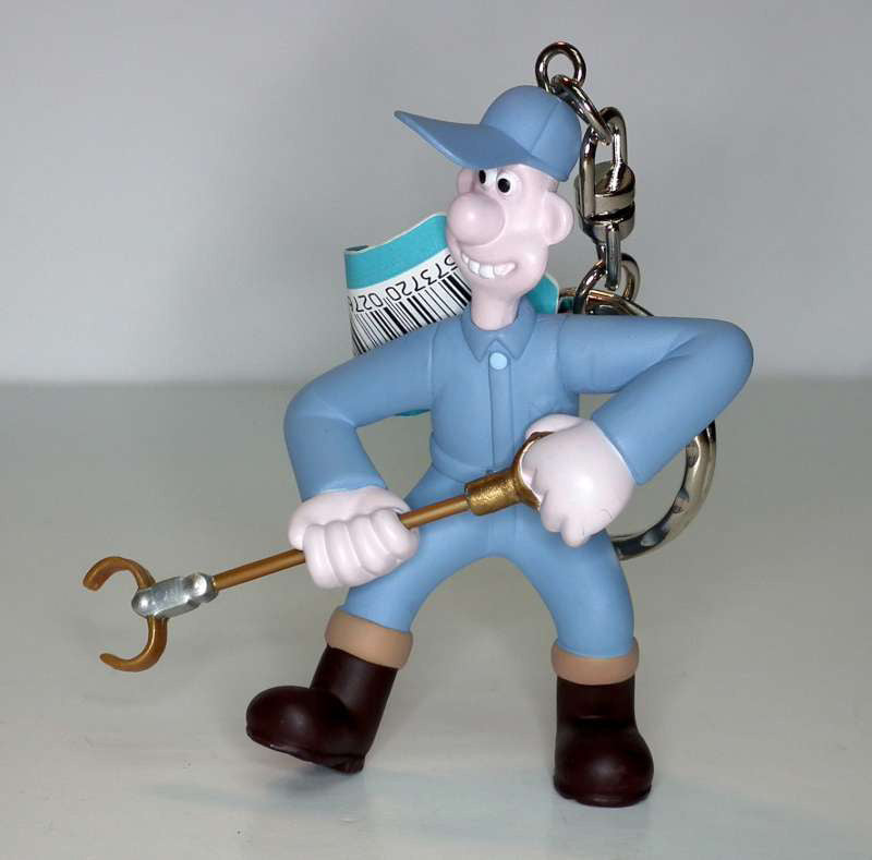 Wallace with Anti-Pesto Grabber Keychain From Wallace and Gromit